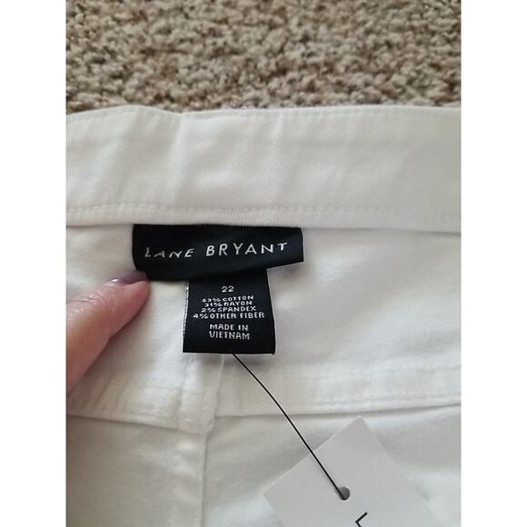 Lane Bryant White Pedal Pusher Capri Pants Women 22 MidRise 5 Pocket Stretch NEW - Picture 5 of 10